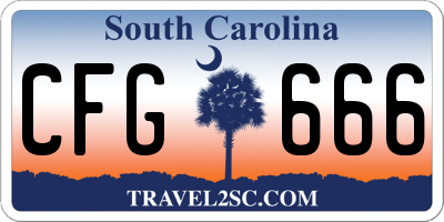SC license plate CFG666