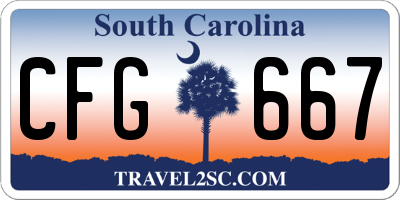 SC license plate CFG667