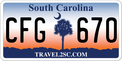 SC license plate CFG670