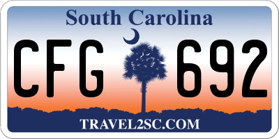 SC license plate CFG692