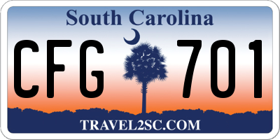 SC license plate CFG701