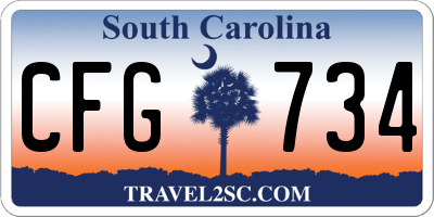 SC license plate CFG734