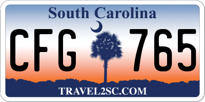 SC license plate CFG765