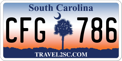 SC license plate CFG786