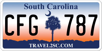 SC license plate CFG787