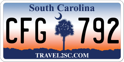 SC license plate CFG792