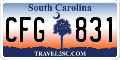 SC license plate CFG831