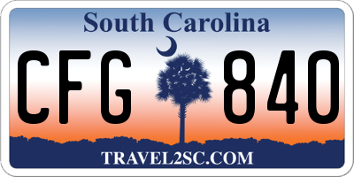 SC license plate CFG840