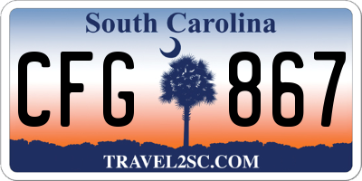 SC license plate CFG867