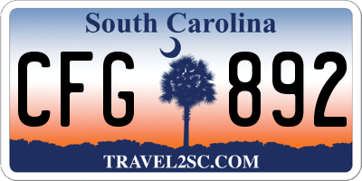 SC license plate CFG892