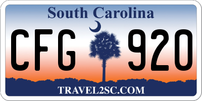 SC license plate CFG920