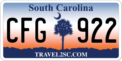 SC license plate CFG922
