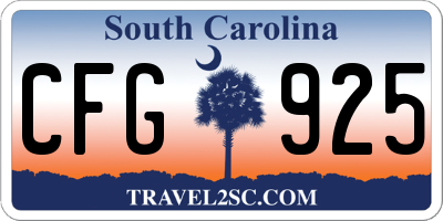 SC license plate CFG925