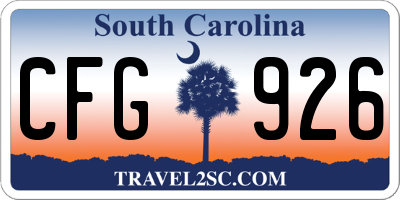 SC license plate CFG926