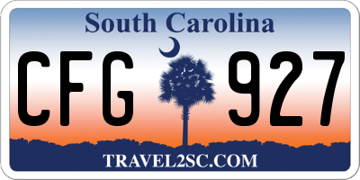 SC license plate CFG927