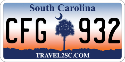 SC license plate CFG932