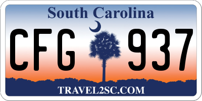 SC license plate CFG937