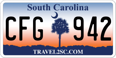 SC license plate CFG942
