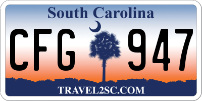 SC license plate CFG947