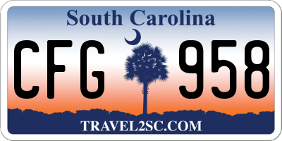 SC license plate CFG958