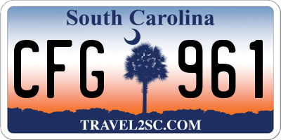 SC license plate CFG961