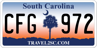 SC license plate CFG972
