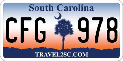 SC license plate CFG978