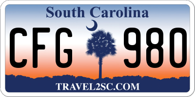 SC license plate CFG980