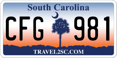 SC license plate CFG981