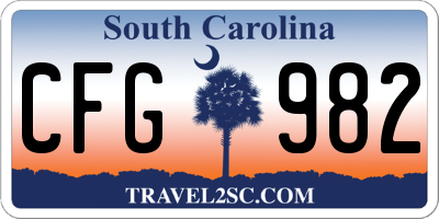 SC license plate CFG982