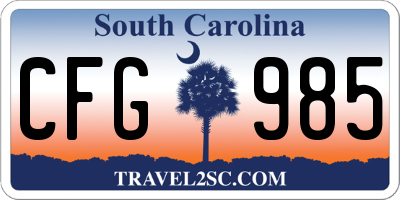SC license plate CFG985
