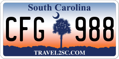 SC license plate CFG988