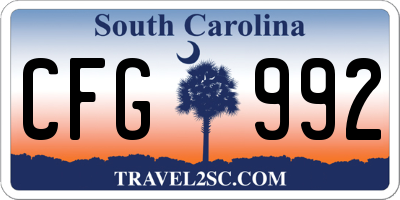 SC license plate CFG992