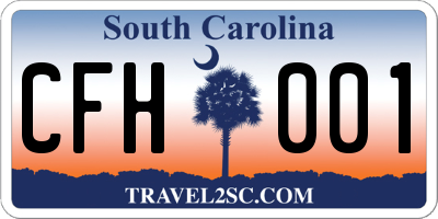 SC license plate CFH001