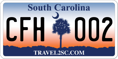 SC license plate CFH002