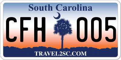 SC license plate CFH005