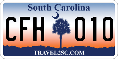 SC license plate CFH010