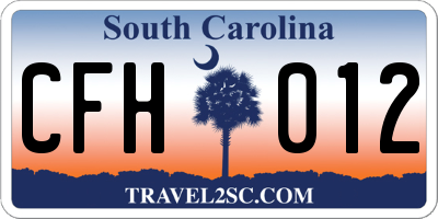 SC license plate CFH012