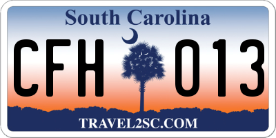 SC license plate CFH013