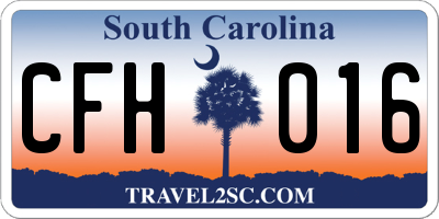 SC license plate CFH016