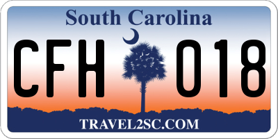 SC license plate CFH018