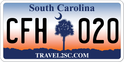 SC license plate CFH020