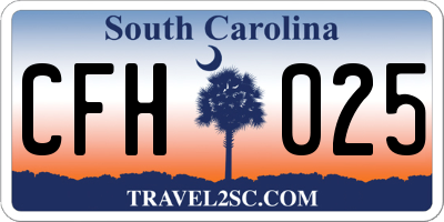 SC license plate CFH025