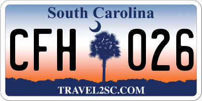 SC license plate CFH026