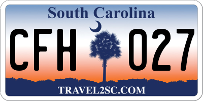 SC license plate CFH027