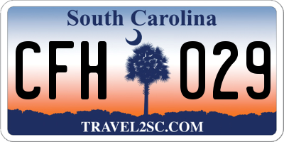 SC license plate CFH029