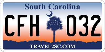 SC license plate CFH032
