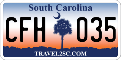 SC license plate CFH035