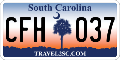 SC license plate CFH037