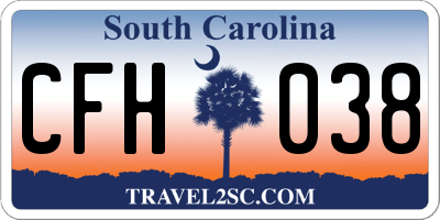 SC license plate CFH038